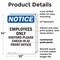 Signmission Employees Only Visitors Please OSHA Notice Sign, Plastic, 10in W x 14in L, 2PK OS-2PACK-NS-P-1014-V-12009 - alternate 5
